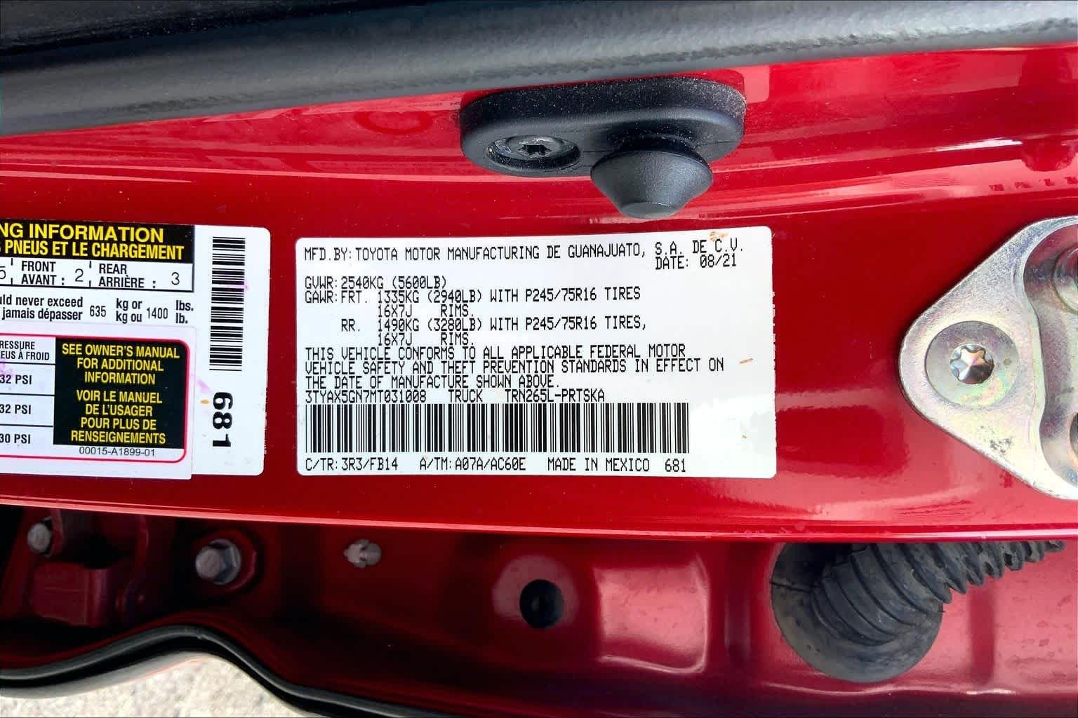 Used 2021 Barcelona Red Metallic Toyota SR image 62