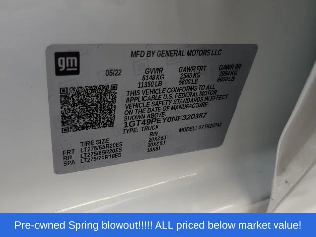 Used 2022 White GMC AT4 image 52