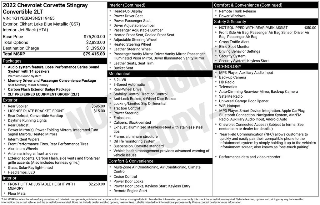 Used 2022 Blue Chevrolet Stingray image 6