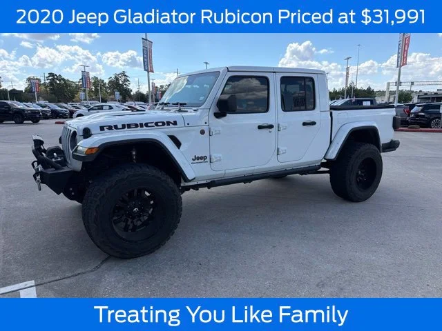 Used 2020 Bright White Clearcoat Jeep Rubicon image 1