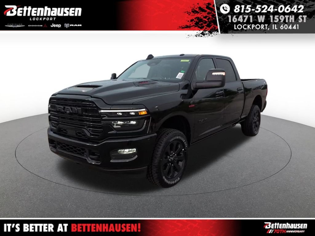 New 2026 Diamond Black Crystal Pearl-Coat Exterior Paint RAM Laramie image 1