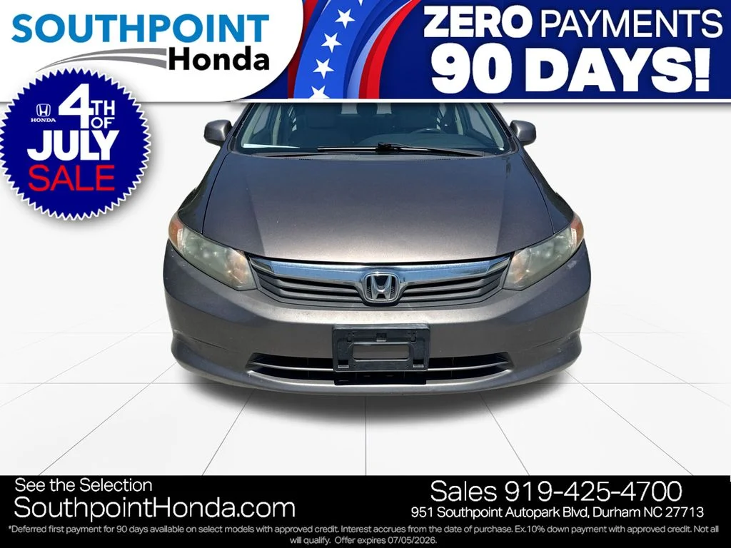 Used 2012 Honda Civic LX with VIN 19XFB2F56CE015651 for sale in Durham, NC