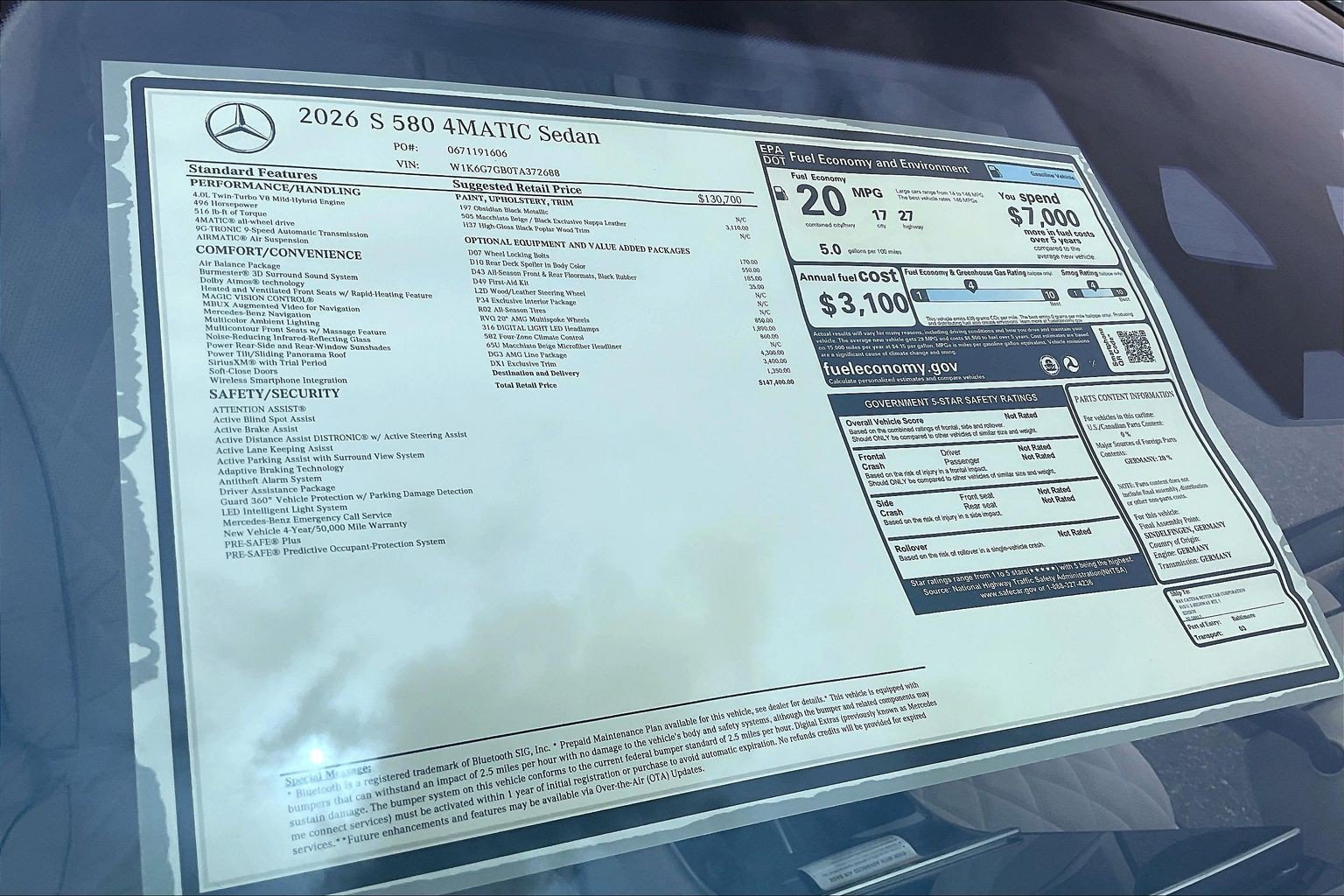 New 2026 Obsidian Black Metallic Mercedes-Benz S 580 image 26