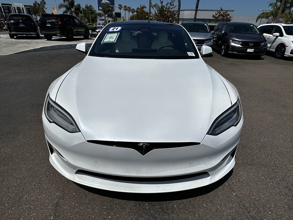 Used 2021 Pearl White Multi-Coat Tesla Plaid image 3