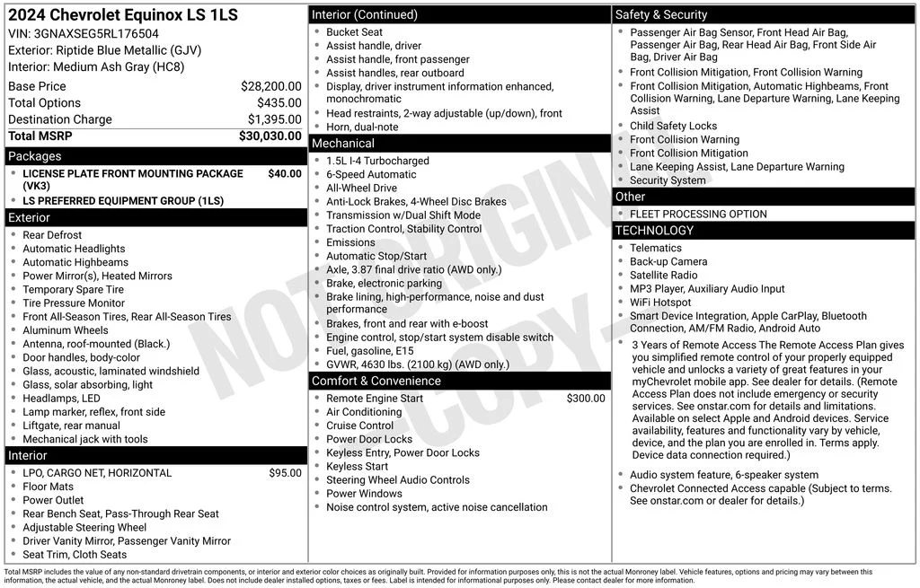 Used 2024 Blue Chevrolet LS image 16