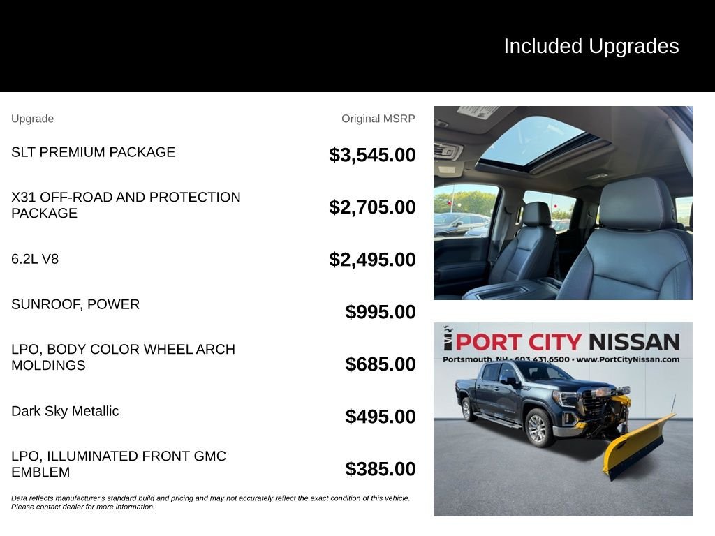 Used 2021 Dark Sky Metallic GMC SLT premium x31 w/fisher plow image 6