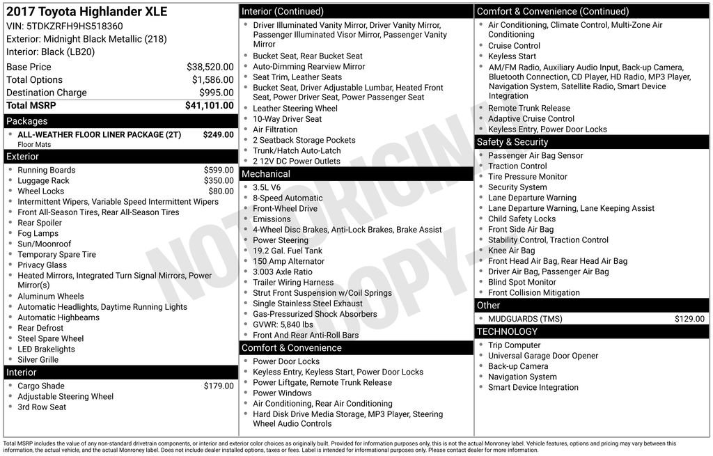 Used 2017 Black Toyota XLE image 4