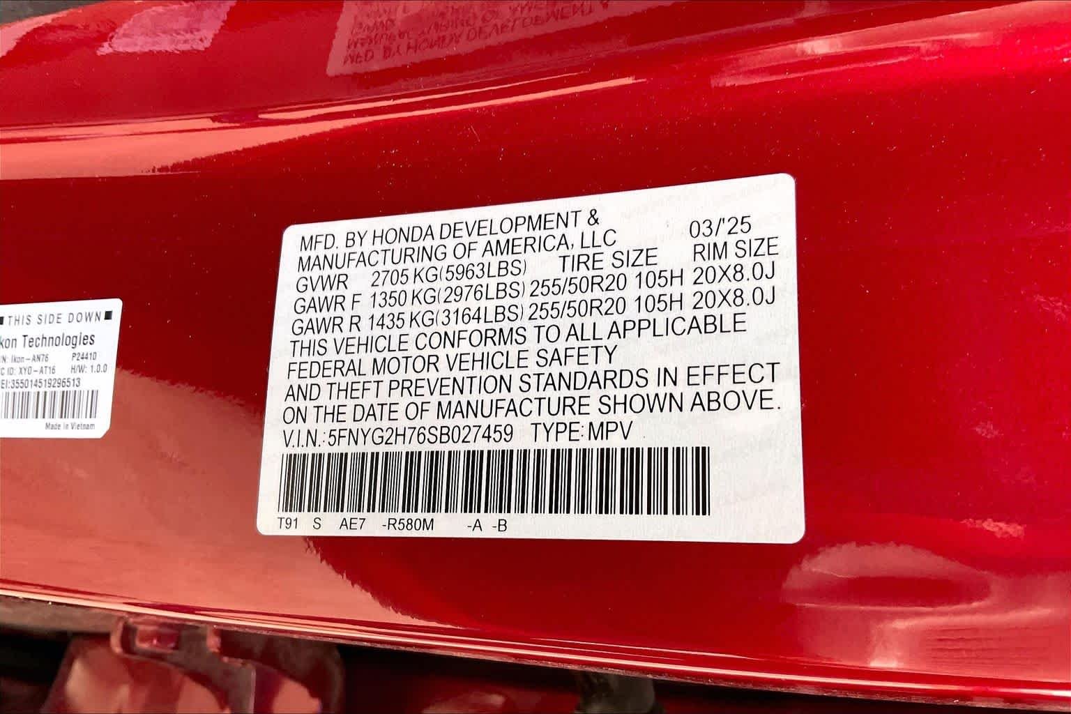 Used 2025 Radiant Red Metallic II Honda Touring image 34