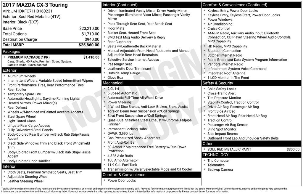 Used 2017 Red Mazda Touring image 2