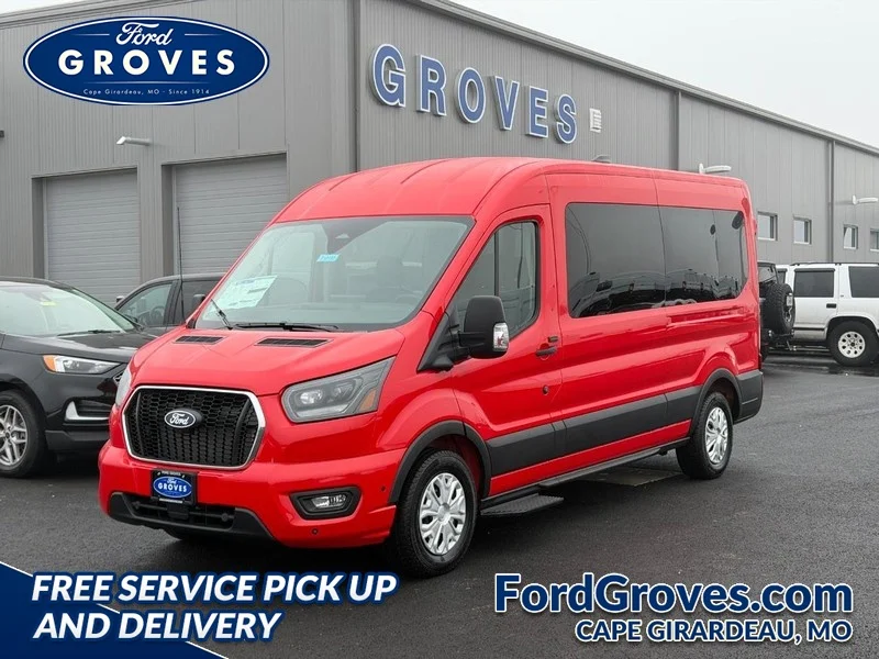 New 2026 Race Red Ford Passenger Van XLT image 1