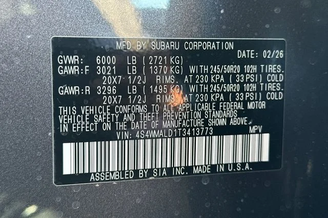 New 2026 MAGNETITE GRAY METALLIC Subaru Onyx Edition Touring 7-Passenger image 26
