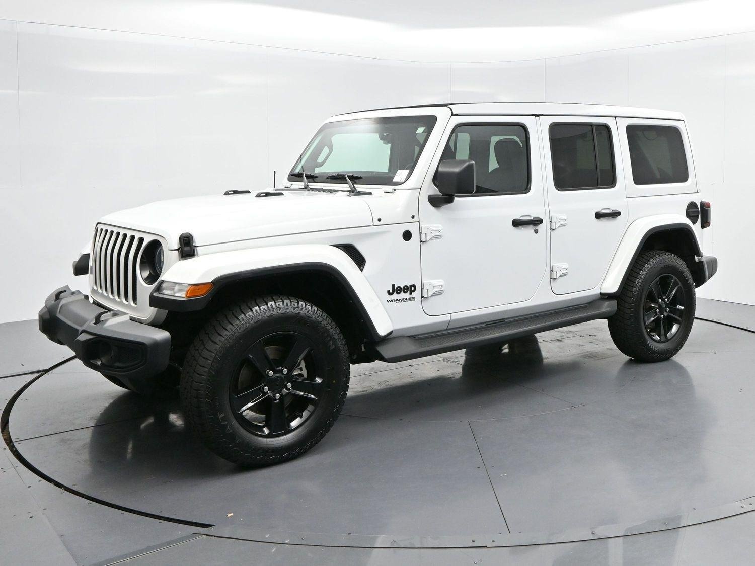 Used 2022 Bright White Clearcoat Jeep Unlimited Sahara Altitude image 3