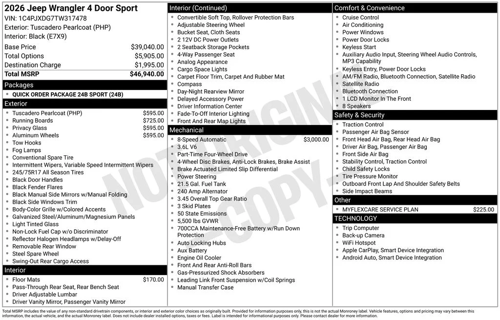 New 2026 Tuscadero Pearlcoat Jeep Sport image 7