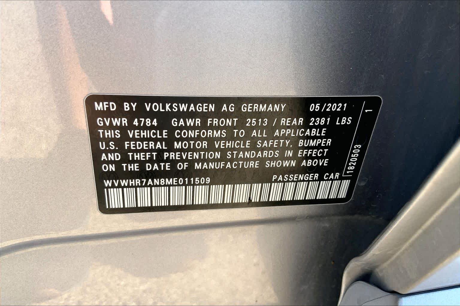 Used 2021 Pyrite Silver Metallic Volkswagen SEL R-Line image 35