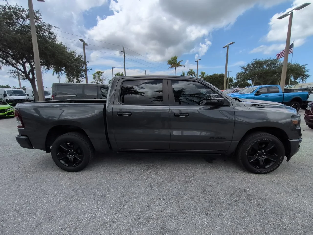 Used 2024 Granite Crystal Metallic Clearcoat Ram Big Horn image 4