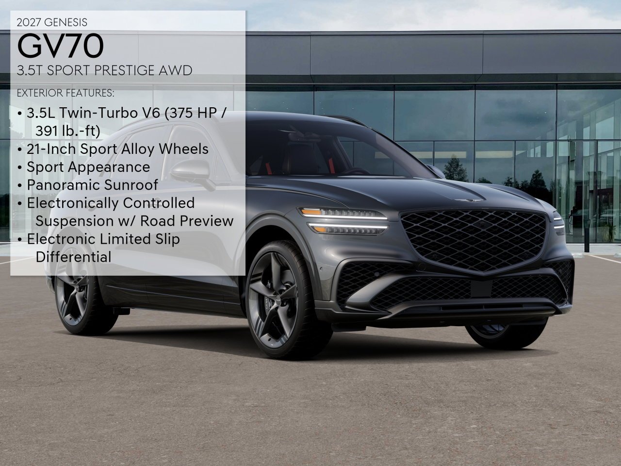 New 2027 Black Genesis 3.5T Sport Prestige image 3