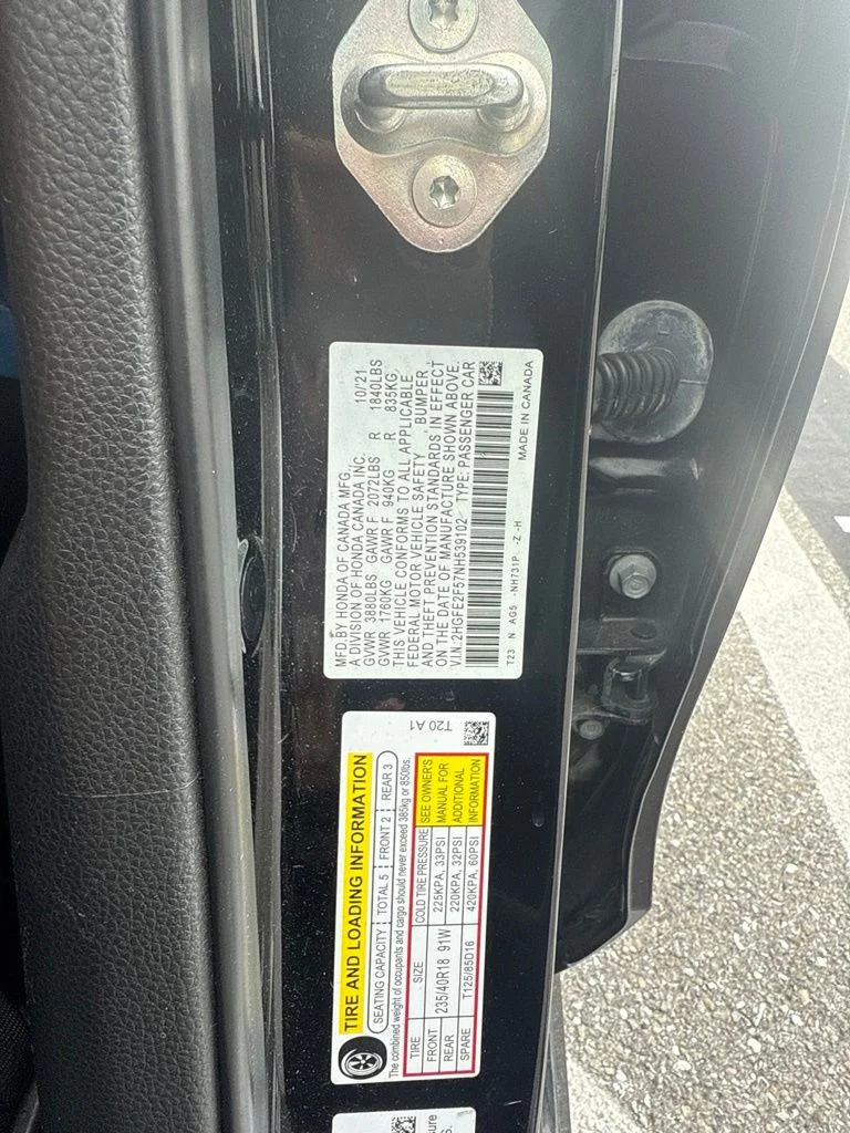 Certified Used 2022 Crystal Black Pearl Honda Sport image 21