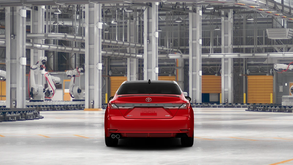 New 2026 Supersonic Red with Midnight Black Metallic roof Toyota XSE image 8