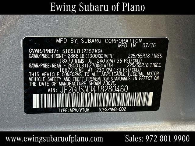New 2026 ICE SILVER METALLIC Subaru Limited Hybrid image 33