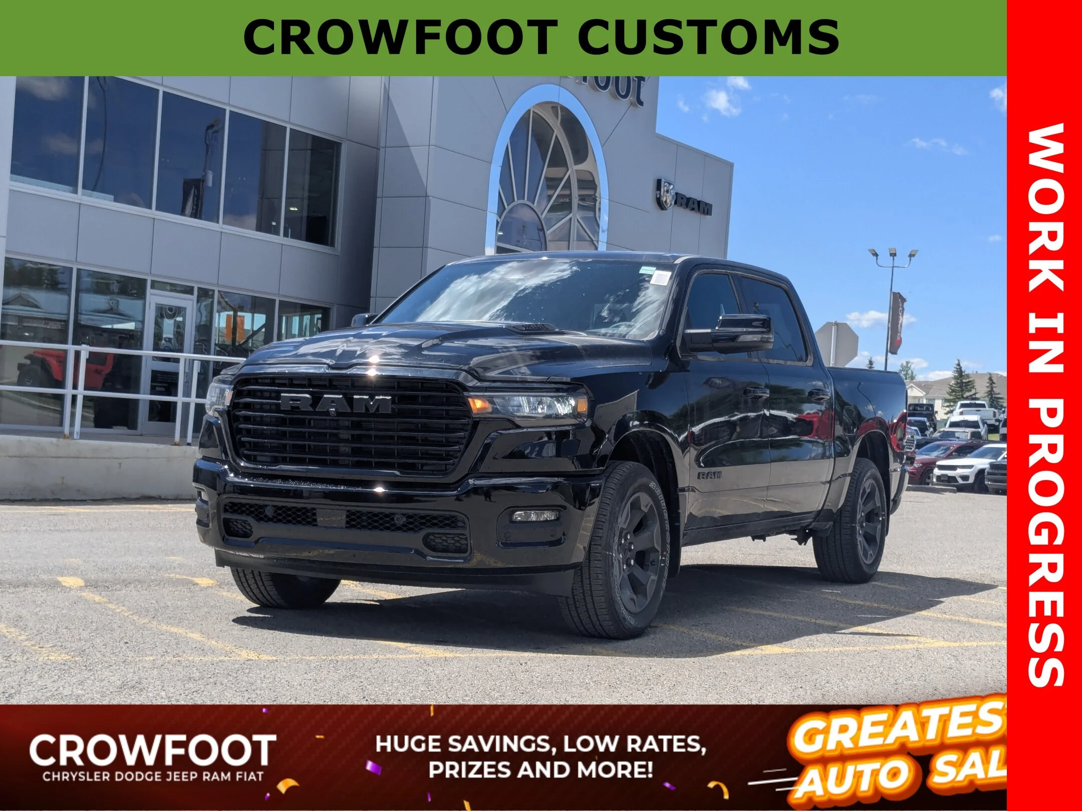 New 2026 Black RAM Sport - - Pano Sunroof - Sport Perf Hood - 3.92 Rear Axle - Trailer Brake Control & More! image 1