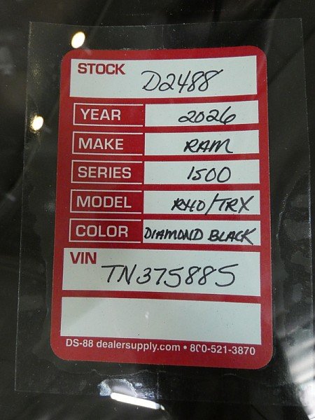 New 2026 Diamond Black Crystal Pearl-Coat Exterior Paint RAM RHO 4x4 Crew Cab 5