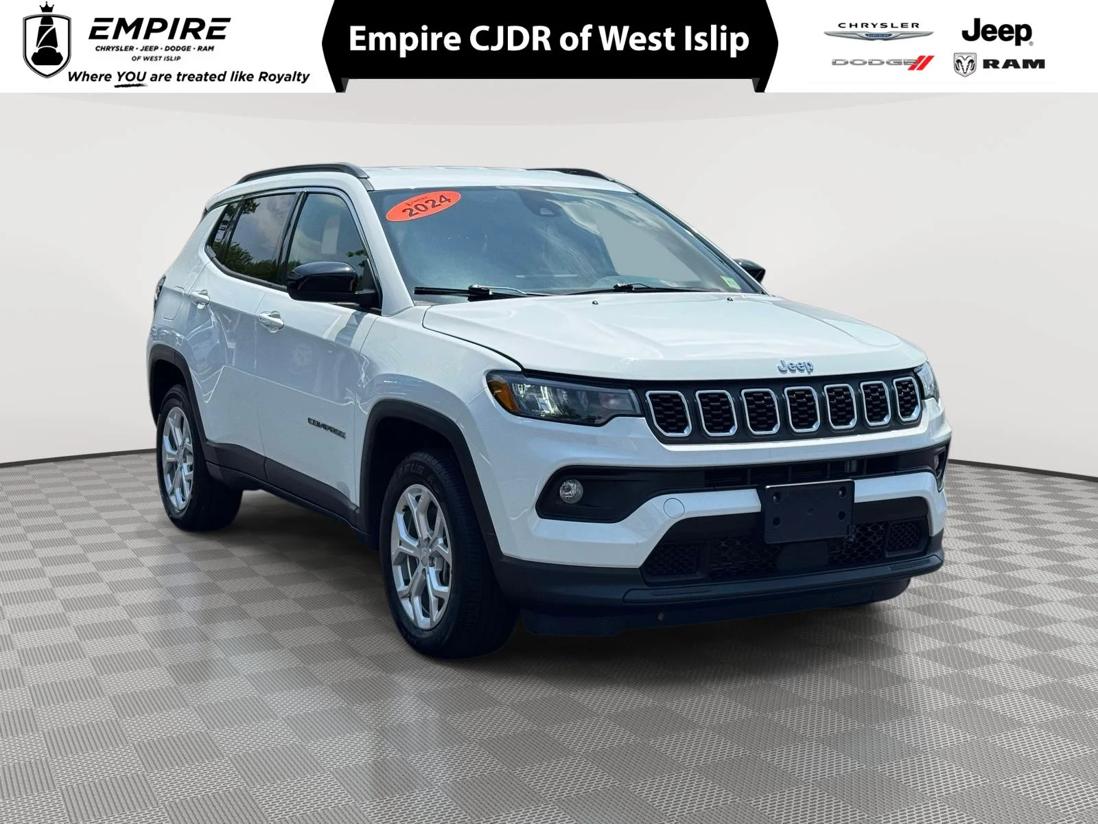 Used 2024 Bright White Clearcoat Jeep Latitude 4x4 image 1