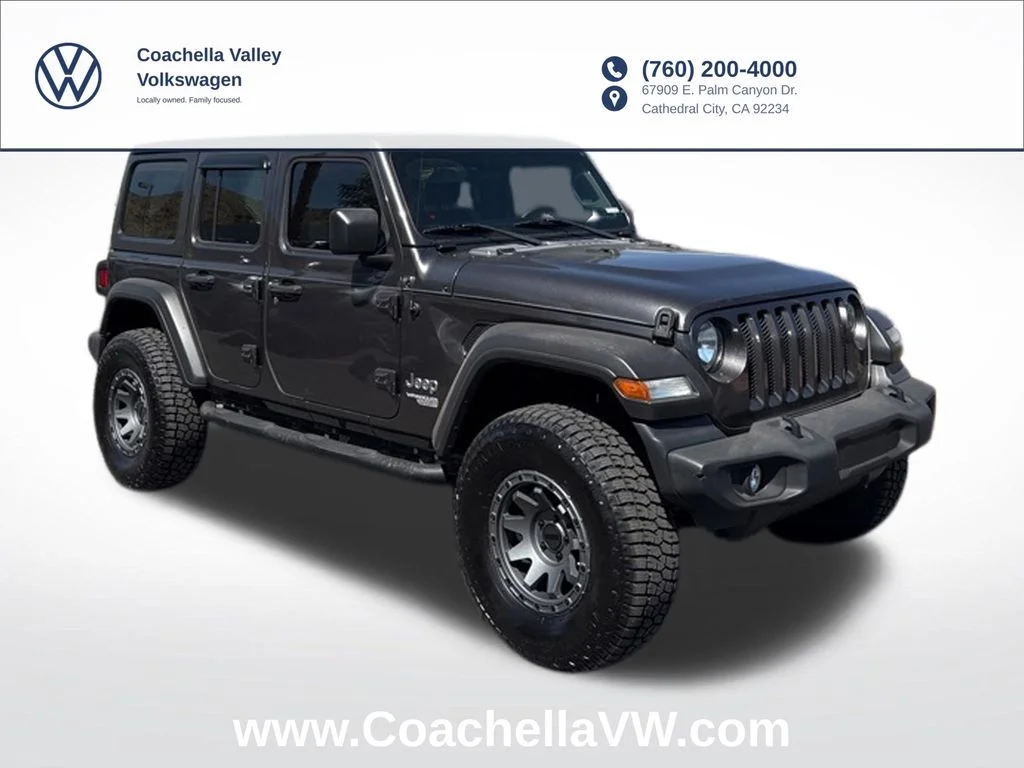 Used 2021 Gray Jeep Unlimited Sport image 1