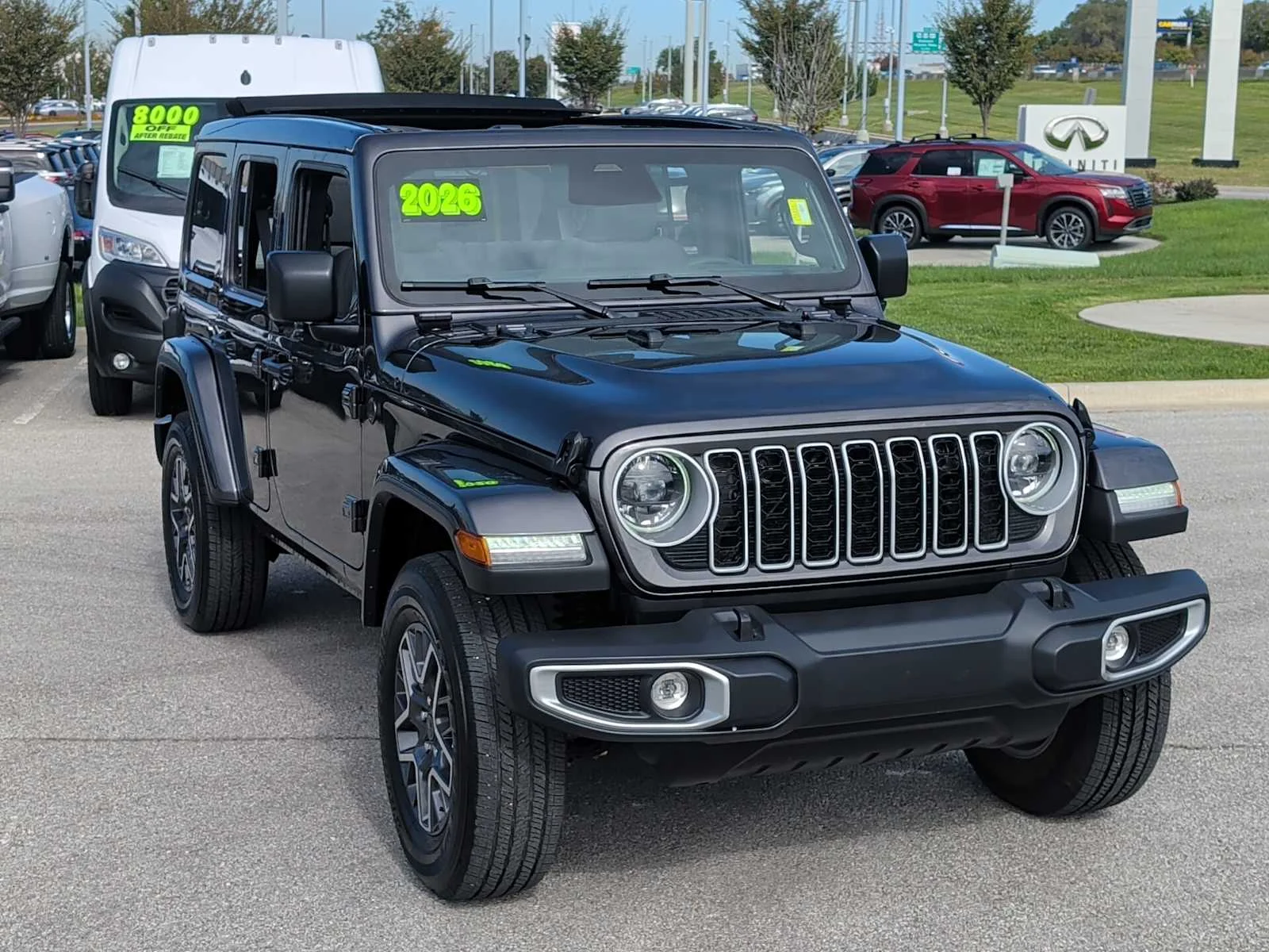 Used 2026 Jeep Wrangler 4-Door Sahara with VIN 1C4PJXEG2TW245247 for sale in Kansas City
