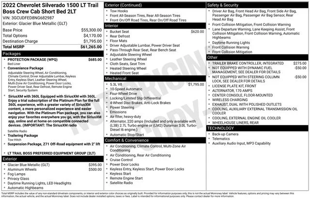 Certified Used 2022 Blue Chevrolet LT Trail Boss image 45