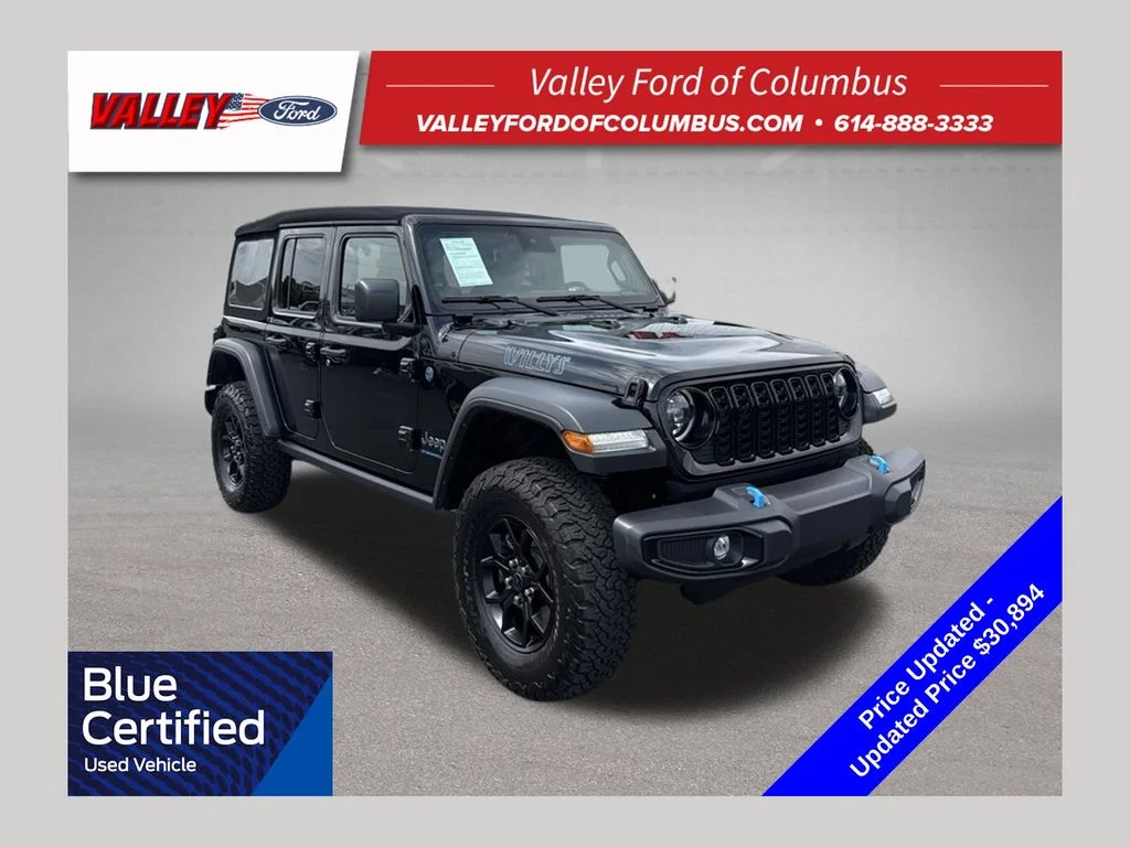 Certified Used 2024 Black Clearcoat Jeep Willys 4xe image 1