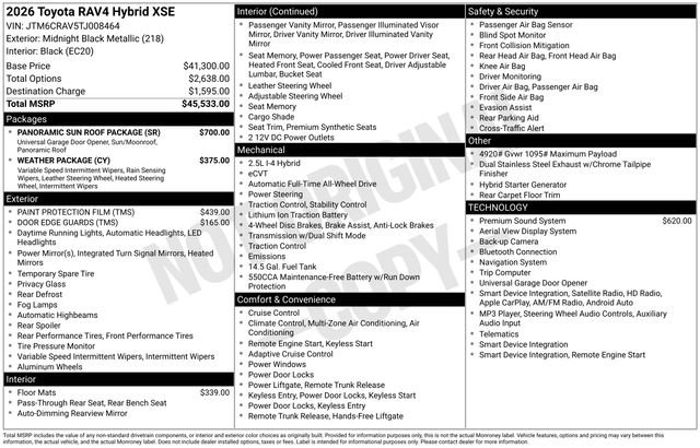 New 2026 Midnight Black Metallic Toyota  XSE image 32