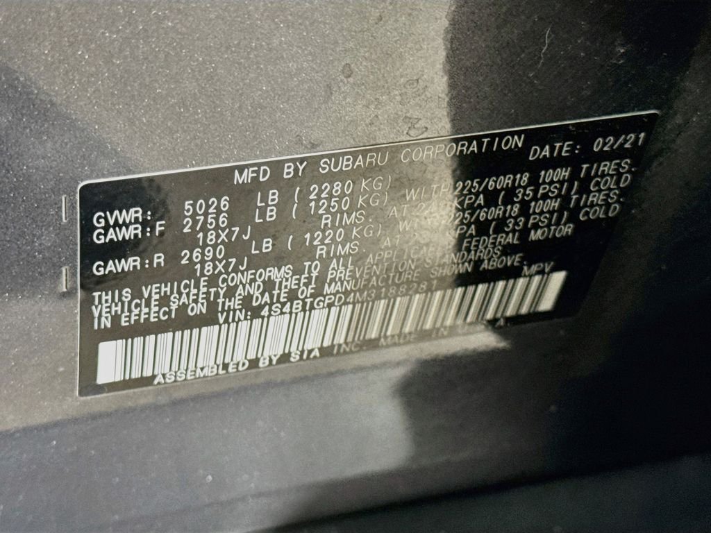 Used 2021 Magnetite Gray Metallic Subaru Touring XT image 30