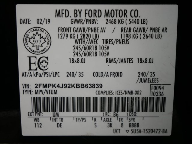 Used 2019 Agate Black Metallic Ford SEL image 30
