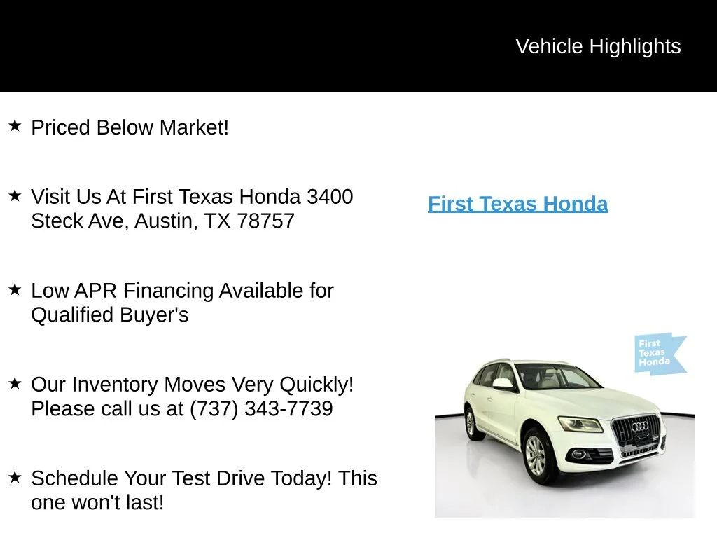 Used 2015 Ibis White Audi 2.0T Premium image 9