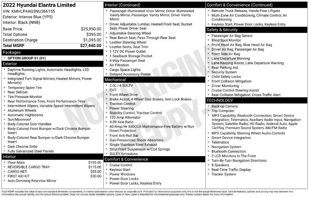 Used 2022 Blue Hyundai Limited image 7