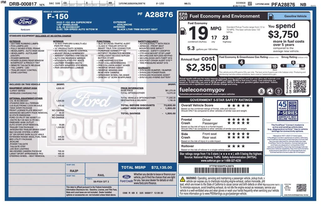 Used 2023 Avalanche Ford Lariat image 5