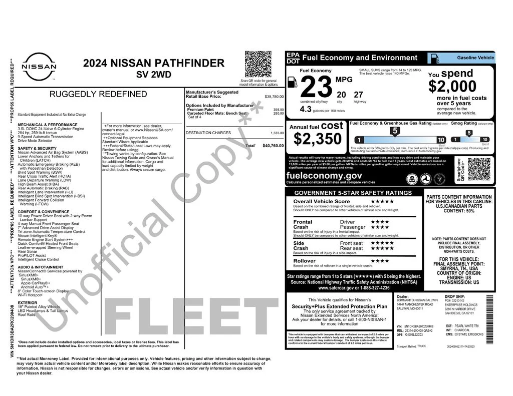 Certified Used 2024 White Nissan SV image 44