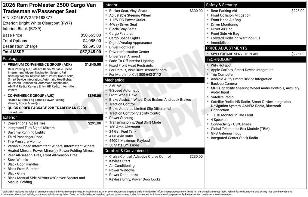 New 2026 Bright White Clear-Coat Exterior Paint RAM Tradesman image 7