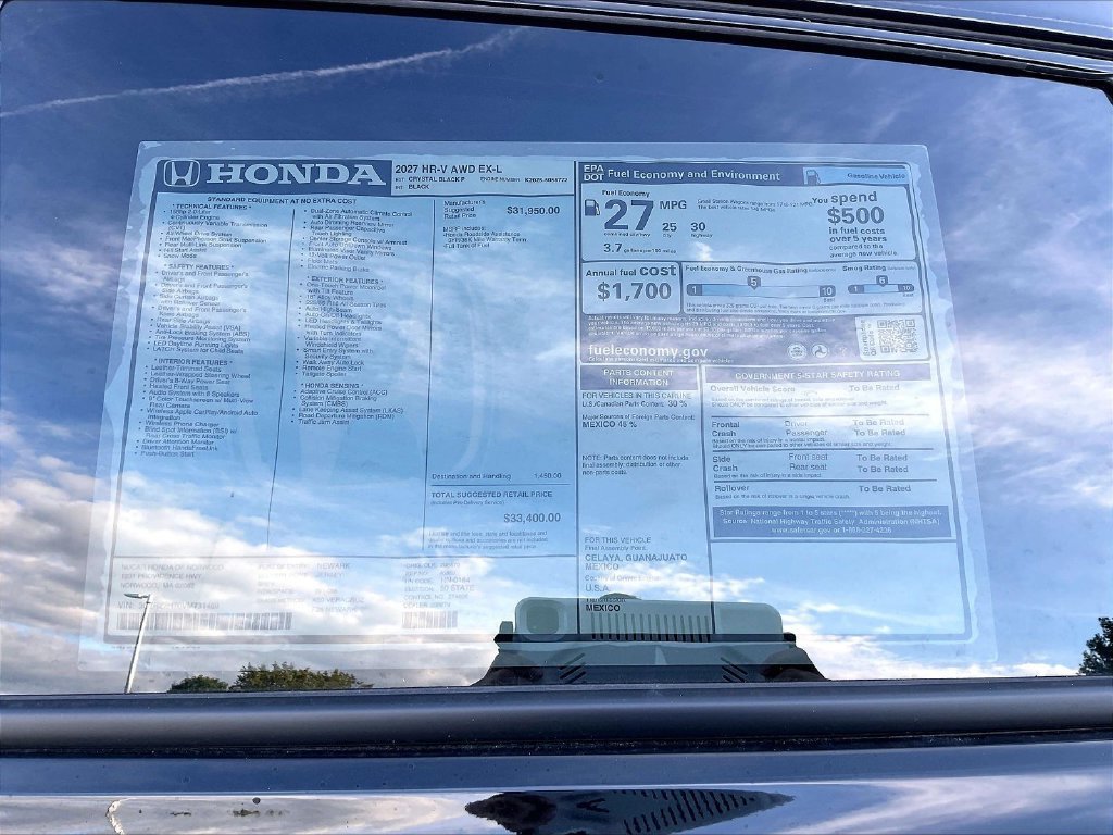 New 2027 Crystal Black Pearl Honda EX-L image 18