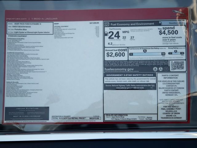 New 2026 Portofino Blue Jaguar P250 R-Dynamic S image 40