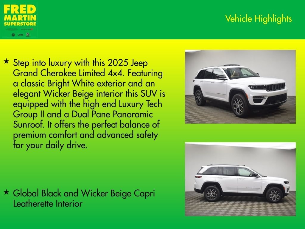 New 2025 Bright White Clear-Coat Exterior Paint Jeep Limited image 8