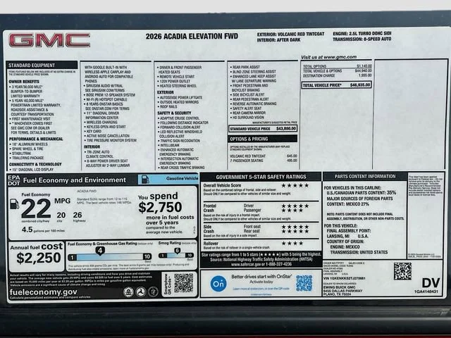 Used 2026 Volcanic Red Tintcoat GMC Elevation image 22