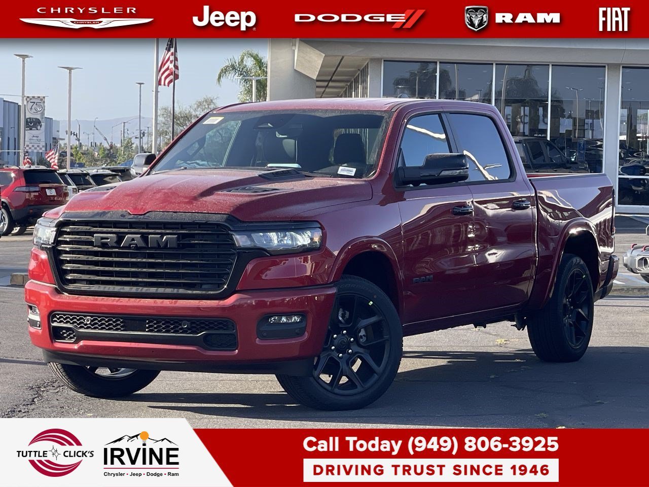 New 2026 Molten Red Pearl-Coat Exterior Paint RAM Laramie image 1