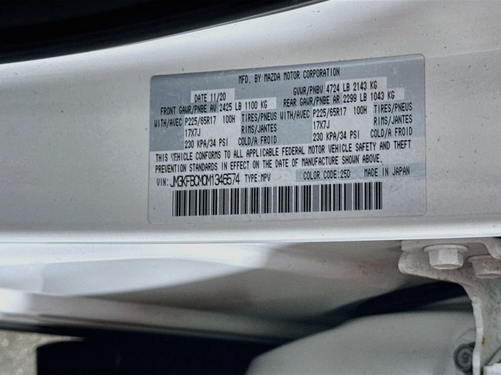Used 2021 Snowflake White Pearl Mica Mazda Touring image 30