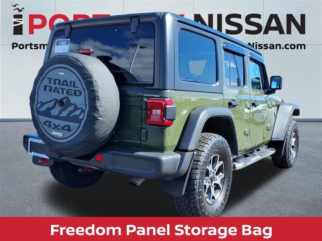 Used 2021 Sarge Green Clearcoat Jeep Unlimited Rubicon w/cold weather pkg, safety group & hard top image 33