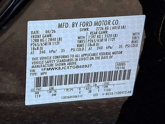 New 2026 Agate Black Metallic Ford Tremor image 14