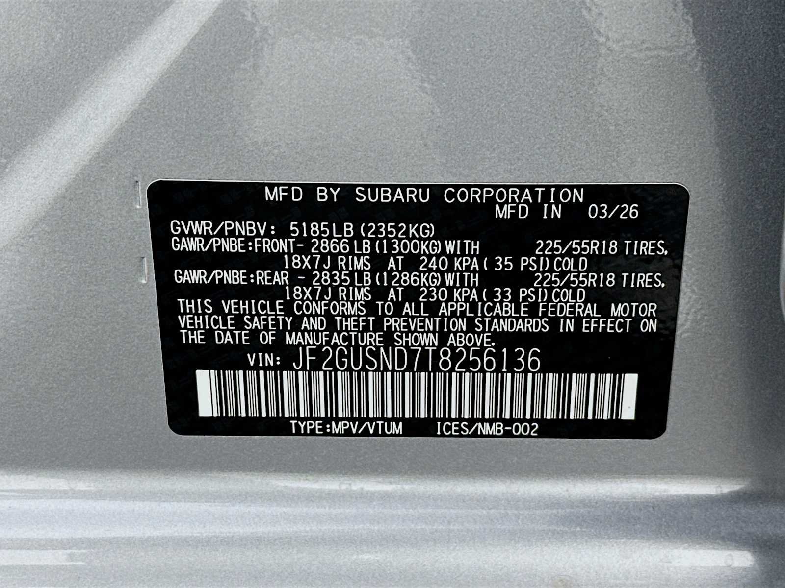 New 2026 ICE SILVER METALLIC Subaru Limited Hybrid image 29