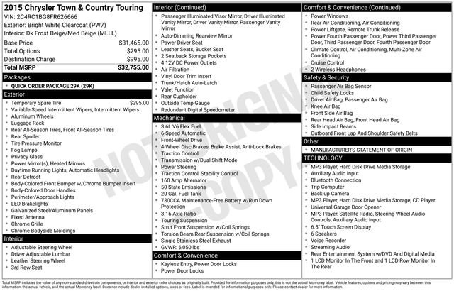 Used 2015 White Chrysler Touring image 8