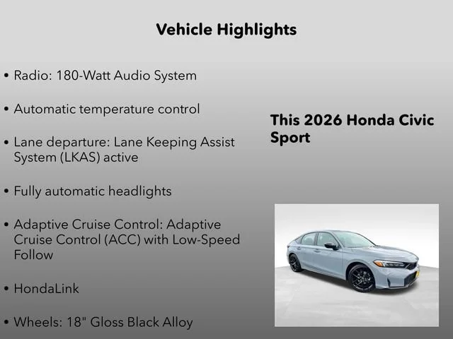 New 2026 Urban Gray Pearl Honda Sport image 5