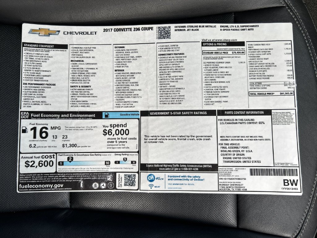 Used 2017 Blue Chevrolet Z06 image 31